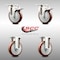 Service Caster 5 Inch 316SS Maroon Polyurethane Swivel Plate Caster Lock Brake 2 Rigid, 2PK SCC-SS316TTL20S514-PPUB-MRN-2-R-2 - alternate 2